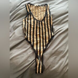 House of CB Black and Gold Striped Kids Bodysuit